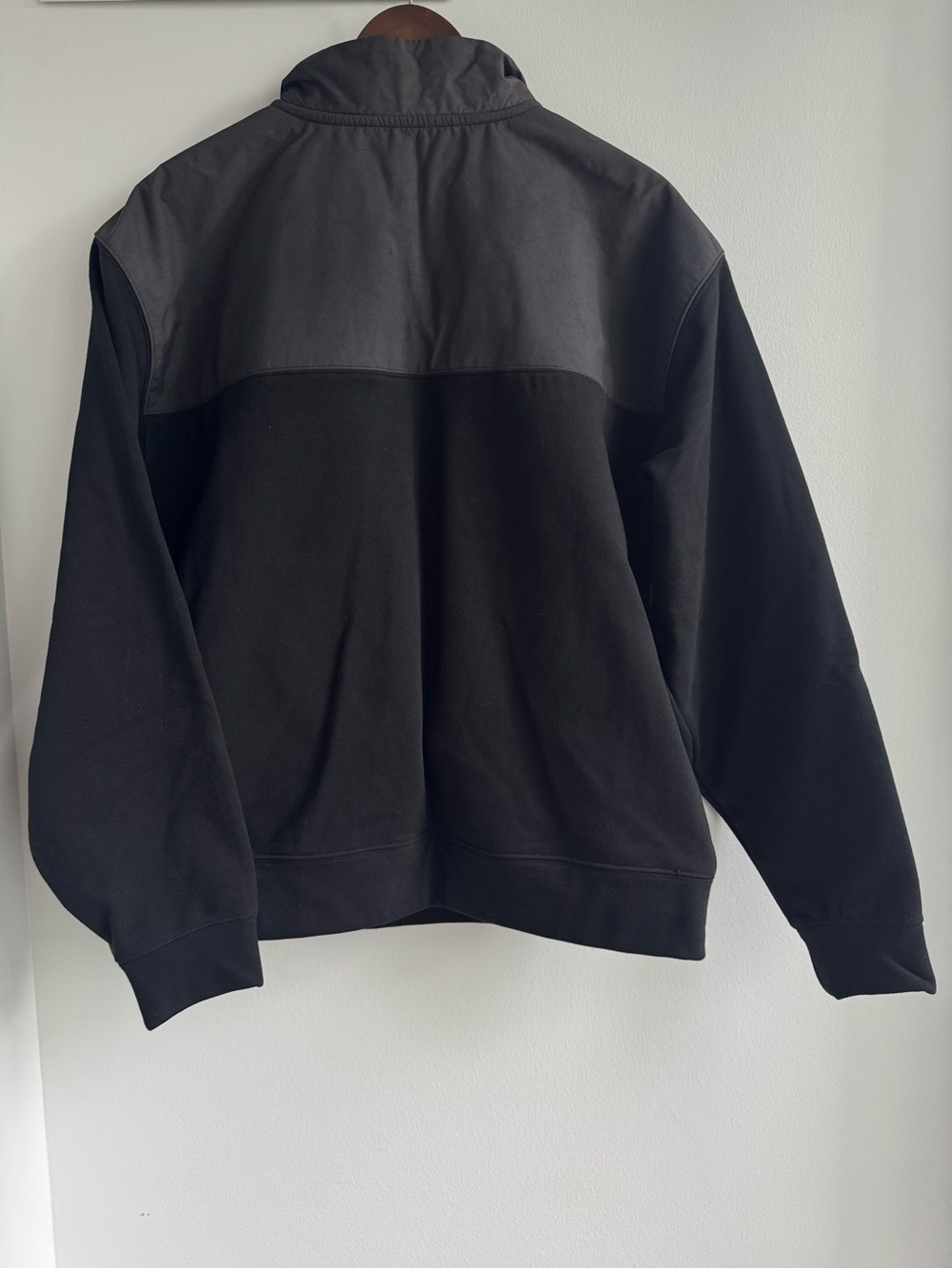 ASRV Tech-Terry Paneled Quarter Zip Pullover in Black - Picture 5 of 5